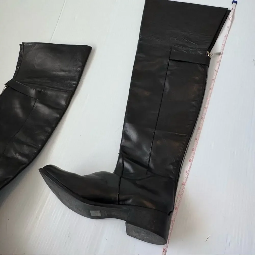 Stelle Monelle over the knee fold down black leather riding boots size 39 / 8.5